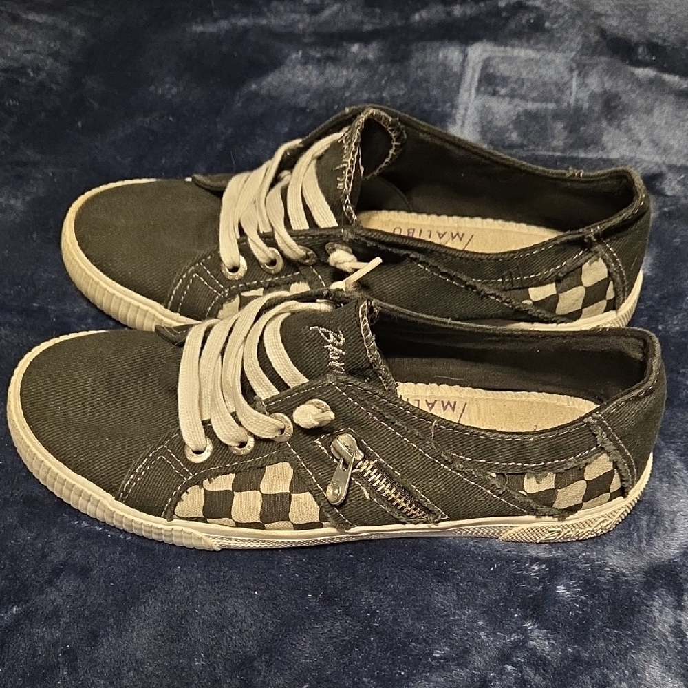 Black and White Checkered Sneakers